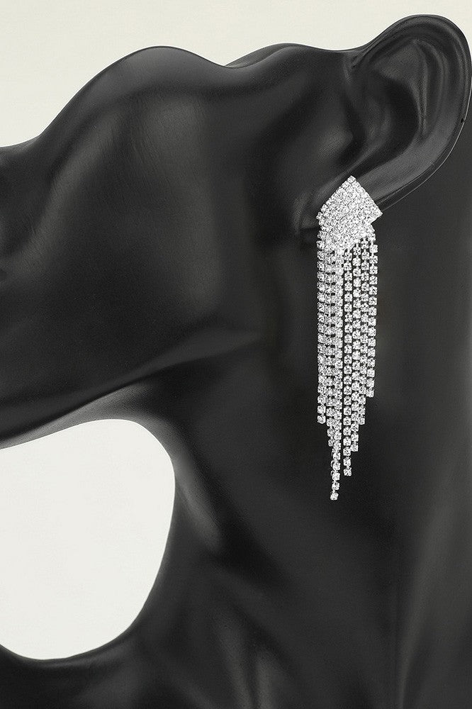 Rhinestone Earrings Silver