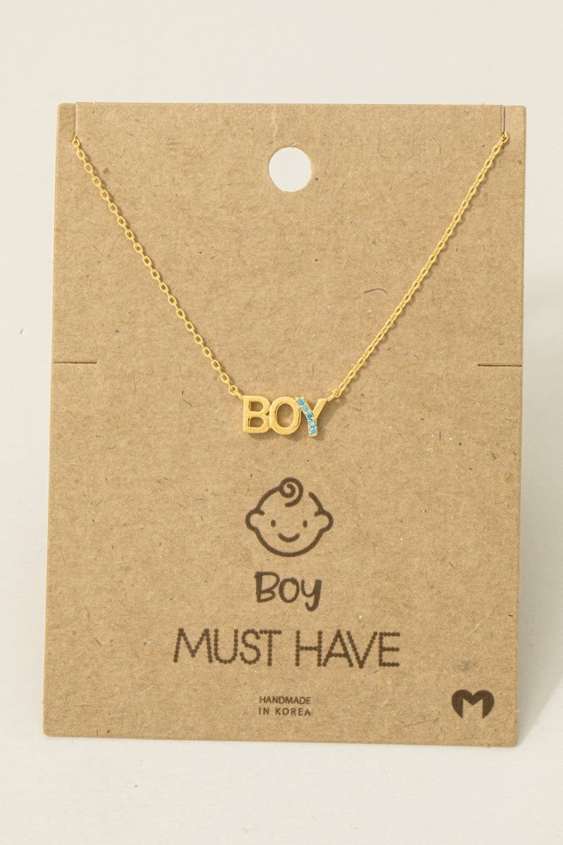 Gold Dipped Boy Pendant Necklace