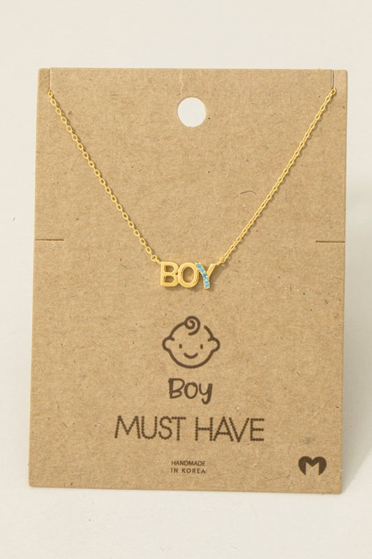 Gold Dipped Boy Pendant Necklace