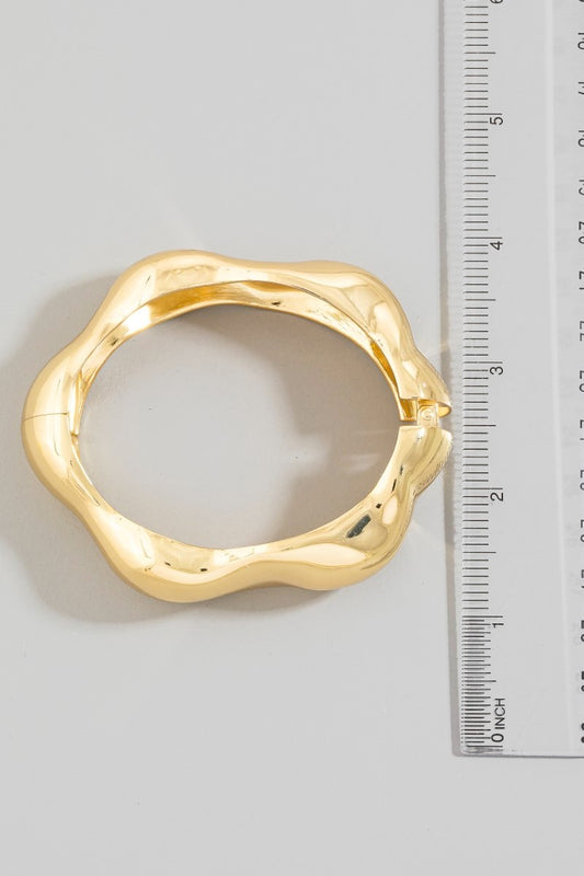 Wave Hinged Bangle Bracelet