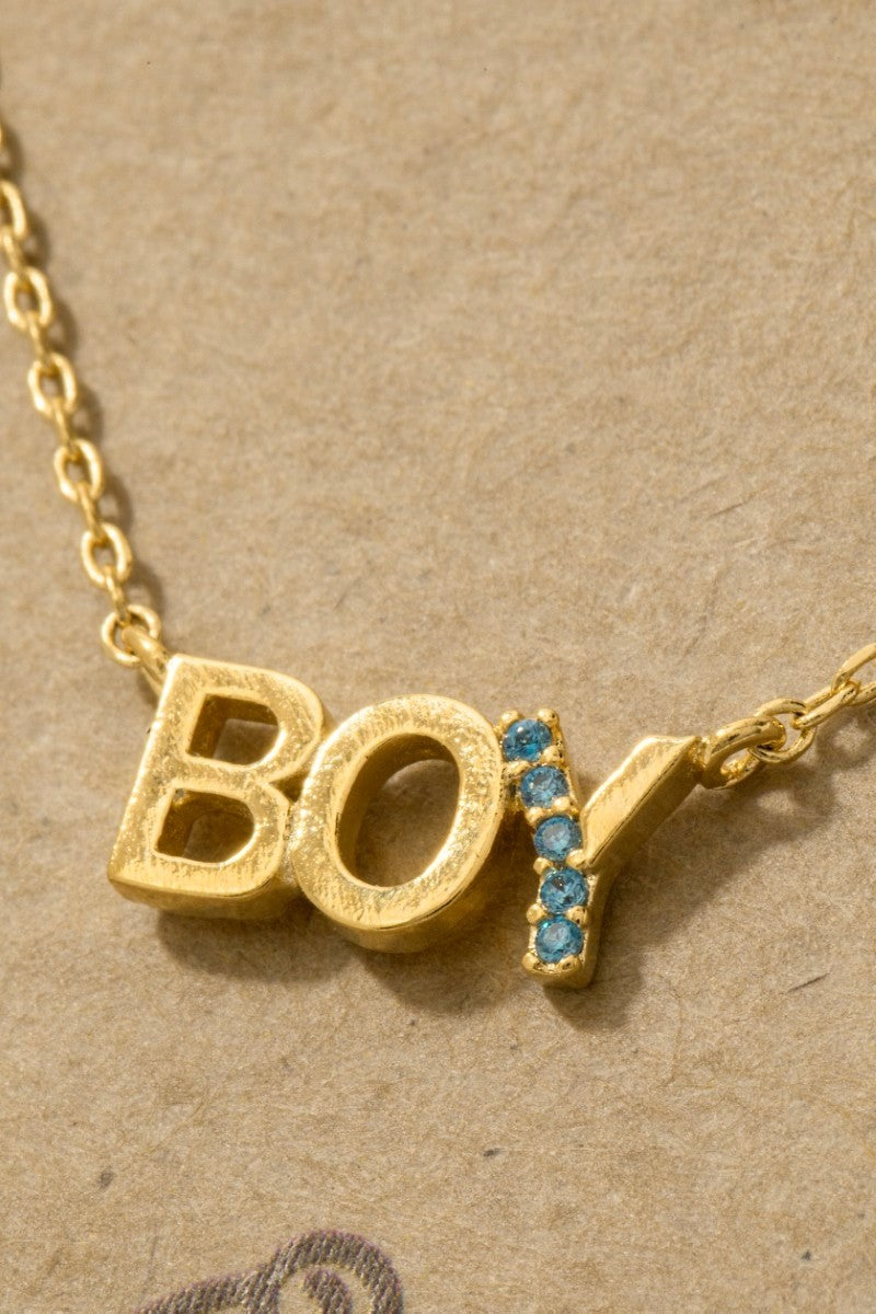 Gold Dipped Boy Pendant Necklace