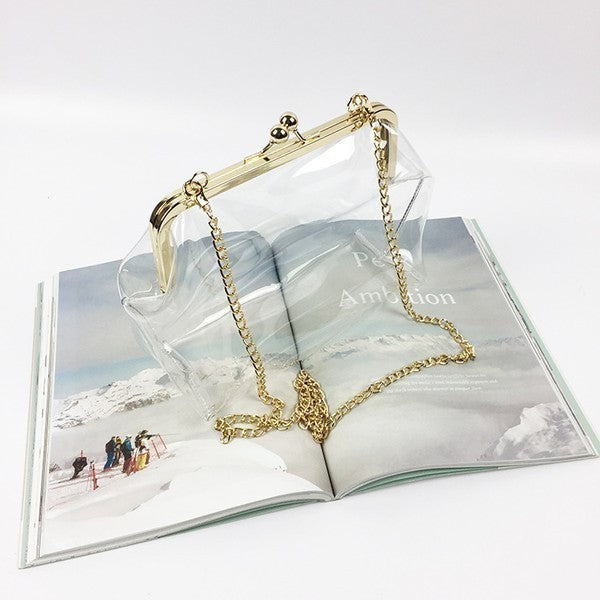 Clear Clutch Money Style - Gold