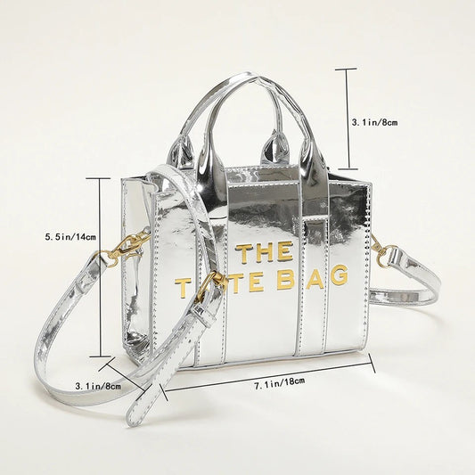 Mini Tote Bag Silver