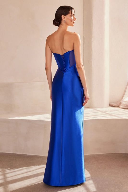 Royal Strapless Formal Long Dress